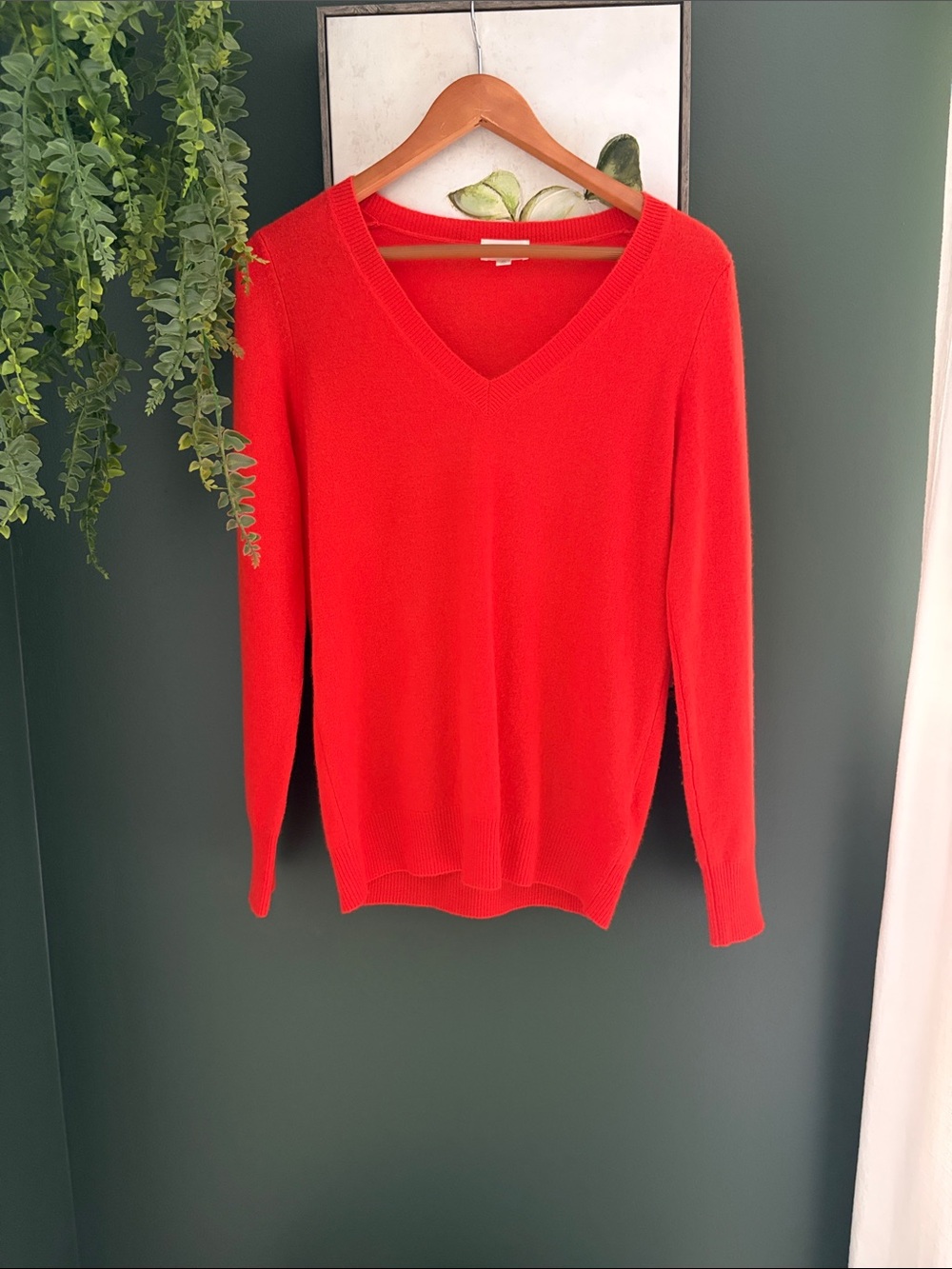 Ag Adriano Goldschmmied Bright Red V-Neck Sweater